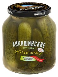 Огурчики Лукашинские марин. по-дерев. с хрен. и смород. 670гр. (х6)