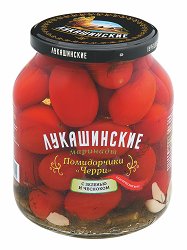Помидорчики ЧЕРРИ Лукашинские марин. с зел. и чесн.670г.