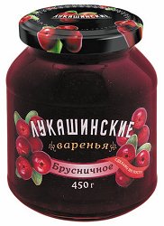Варенье Лукашинские брусничное 0,450 (х6) NEW