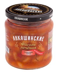 Фасоль Лукашинские печеная по-домаш. в т/с 450г.